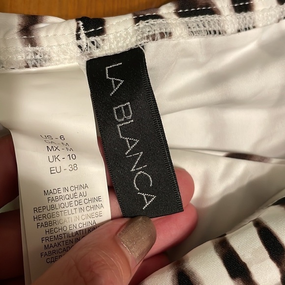 La Blanca Twisted Bamboo Shirred Hipster Bikini Bottoms size 6 NWT Java - Picture 6 of 7